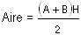 Les calculs mathématiques - Région de trapèze égal à (A plus B) multiplier par Hauteur divisent alors en 2