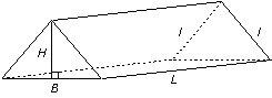 Calculs - Superficie totale d'un prisme est égal à 2 extrémités (triangles) ainsi que les côtés (2 rectangles), plus la base