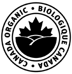 Ceci est un exemple de la présentation autorisée du logo biologique Canada en noir et blanc. Description ci-dessous.