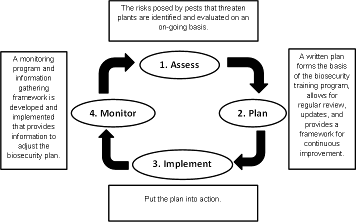 Figure 2: Cycle of biosecurity activities. Description follows.