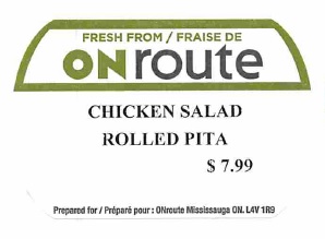 ONroute - Chicken Salad Rolled Pita