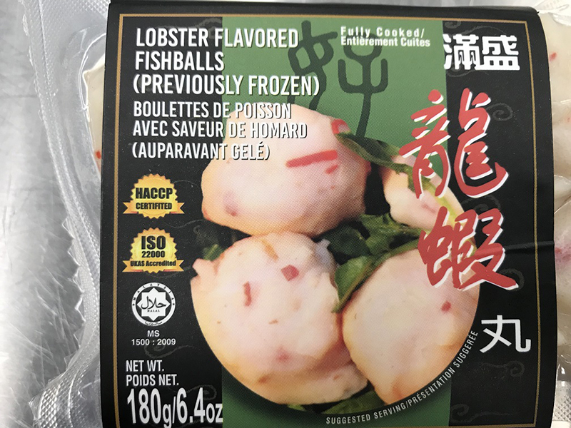 Lobster flavored fishballs (previously frozen)